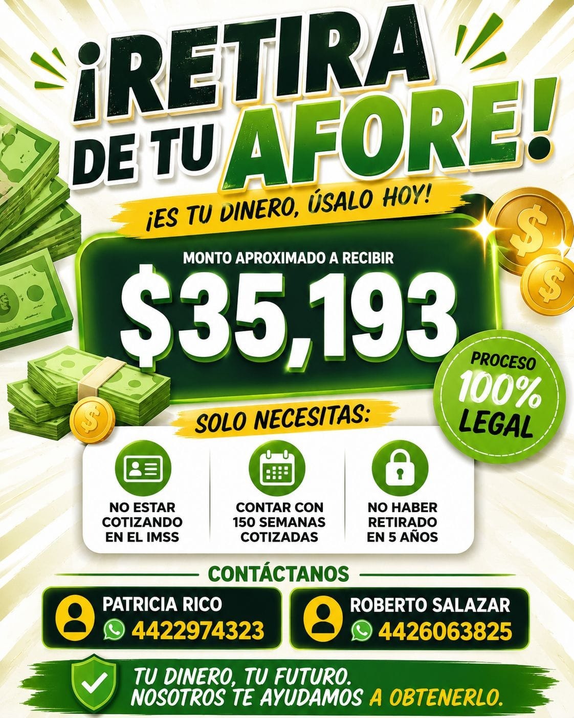 ¡Retira de tu Afore! Monto aproximado a recibir $35,193; requisitos y contactos